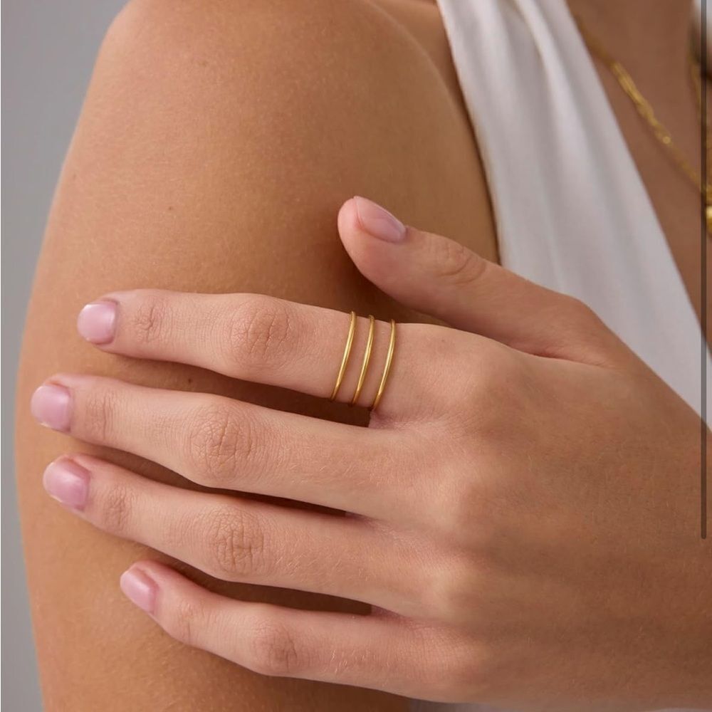 14k Gold Plated Stackable Ring Pack 3